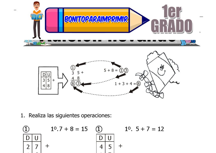 Adiciones y Sustracciones para Primer Grado de Primaria