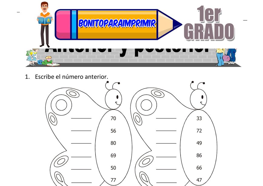 Escritura de Números para Primer Grado de Primaria