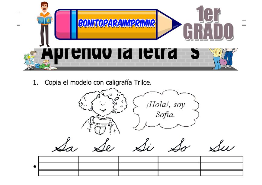Letra S para Primer Grado