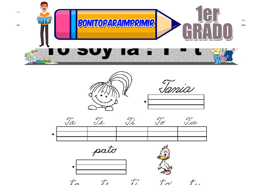 Letra T para Primer Grado