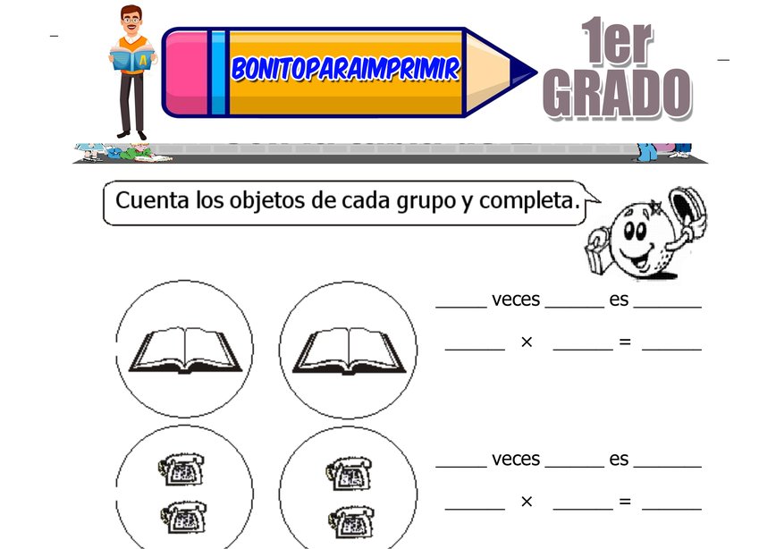 Tabla del 4 para Primer Grado de Primaria