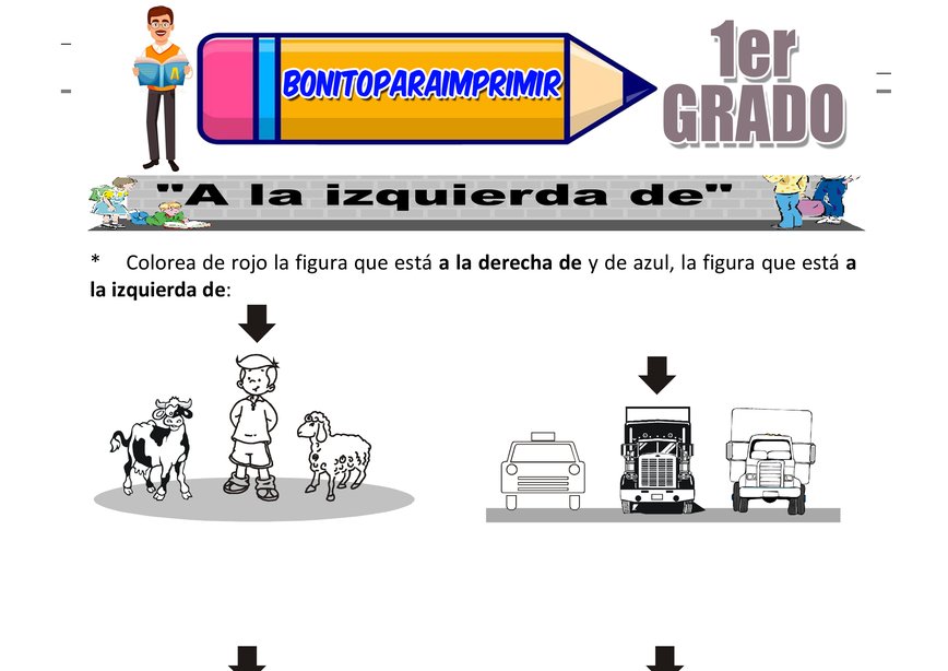 A la Derecha de y a la Izquierda de para Segundo Grado de Primaria