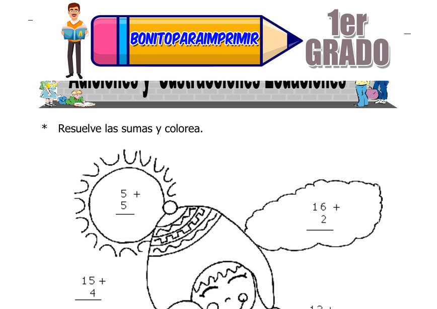 Adiciones y Sustracciones para Primer Grado de Primaria