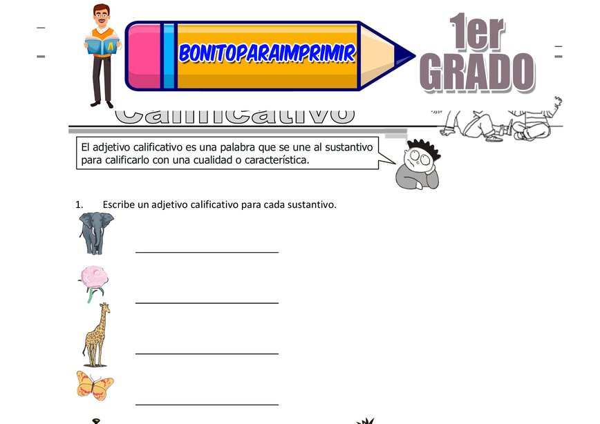 Adjetivo Calificativo: Ejercicios para Identificar y Usar Adjetivos en Tercer Grado