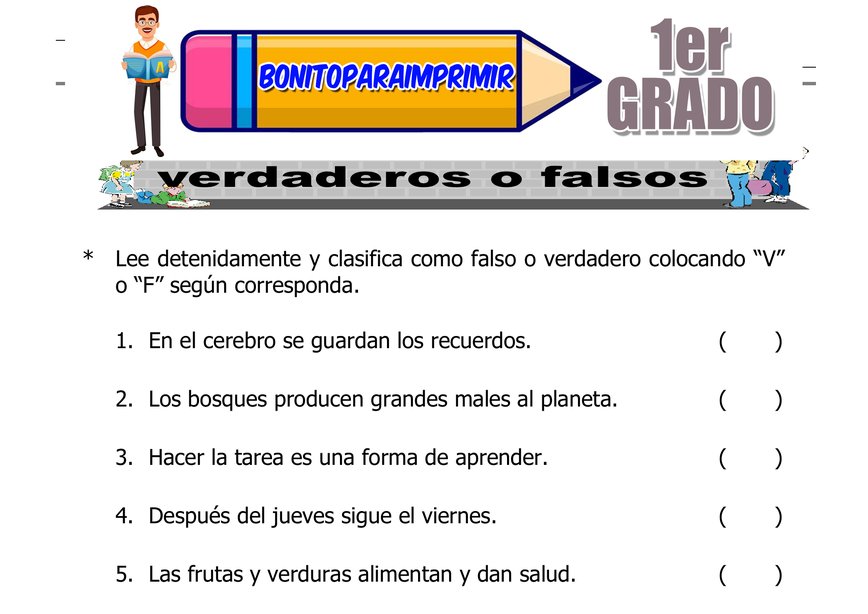 Antónimos para Primer Grado de Primaria
