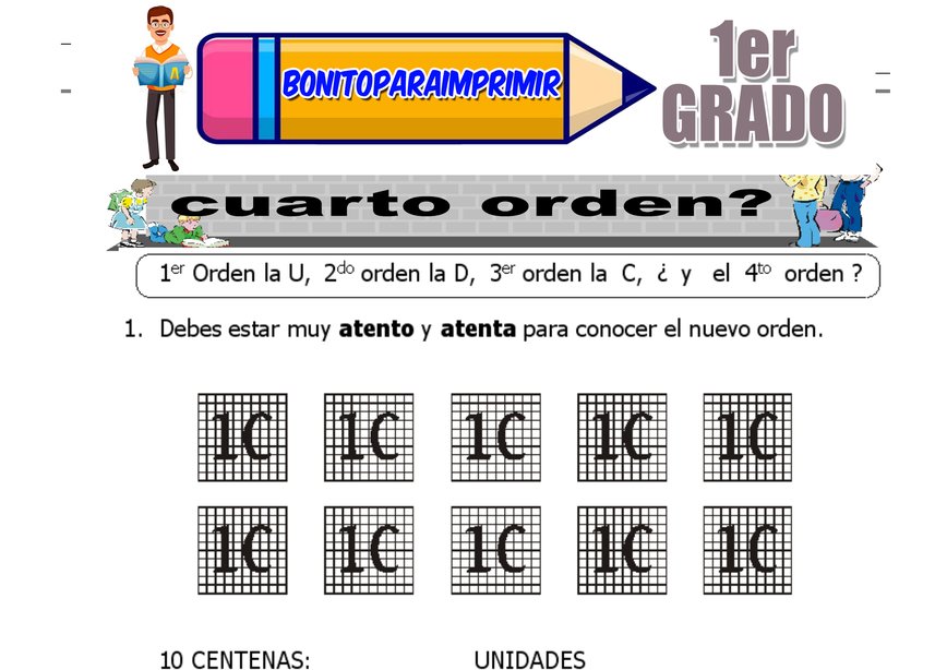 Conoces el Cuarto Orden para Segundo Grado de Primaria