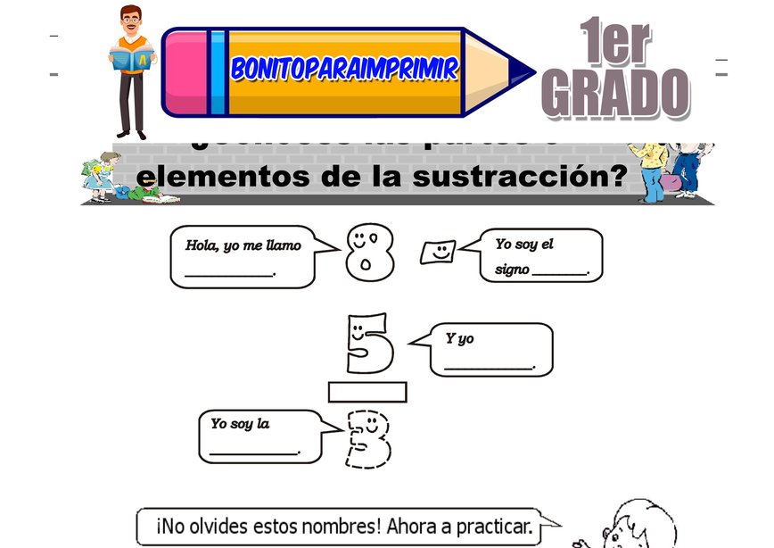 Conoces las Partes o Elementos de la Sustracción para Segundo Grado de Primaria