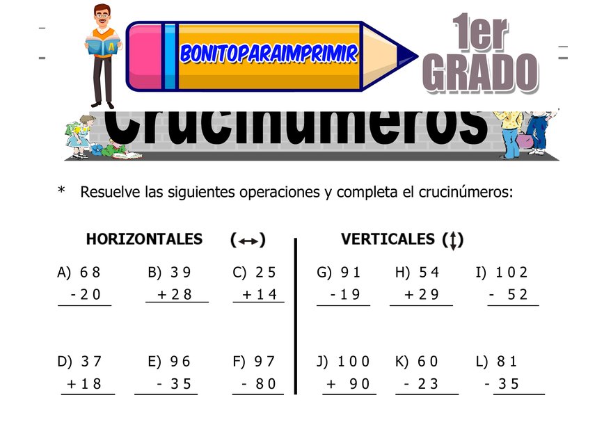 Crucinúmeros Segundo Grado de Primaria