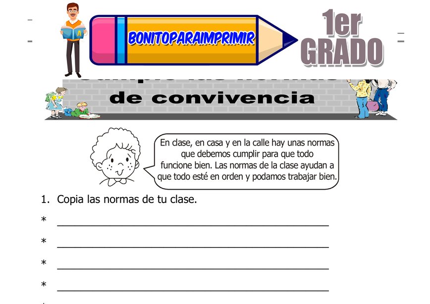 Cumplo las Normas de Convivencia para Segundo Grado de Primaria