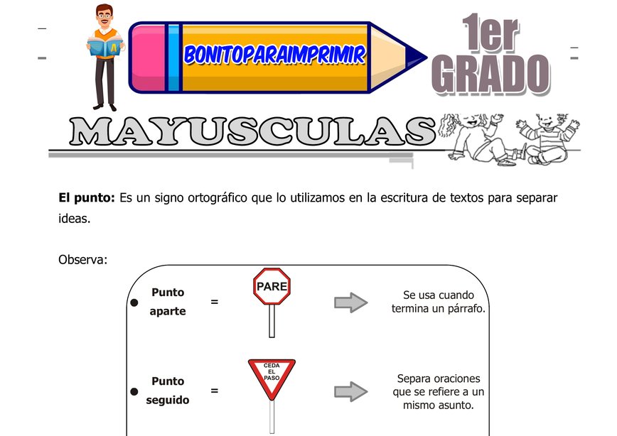 El Punto y las Mayúsculas: Ejercicios de Ortografía para Tercer Grado de Primaria