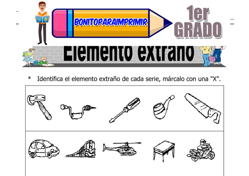 Elemento Extraño para Primer Grado de Primaria