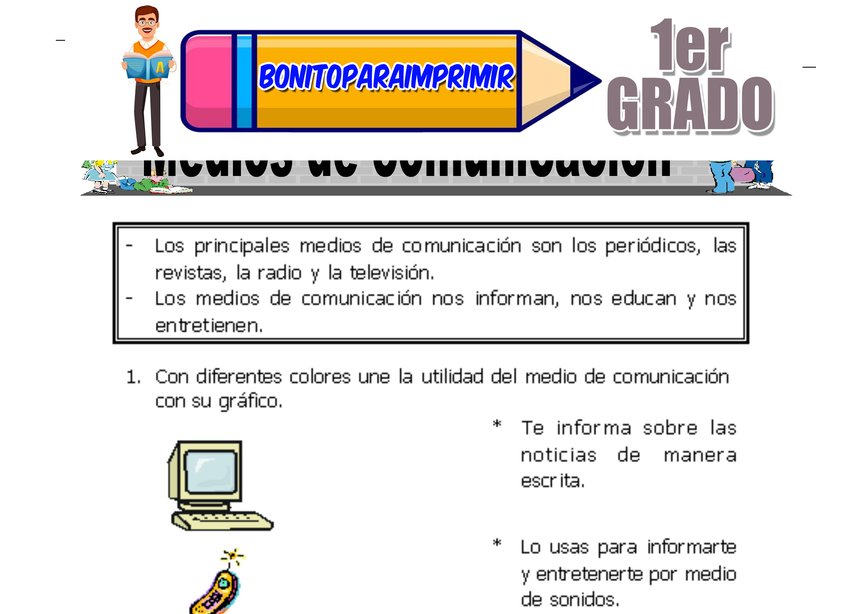 Medios de Comunicación para Primer Grado de Primaria