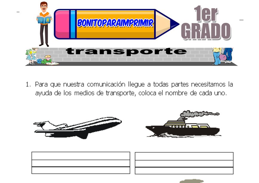 Medios de Transporte para Primer Grado de Primaria