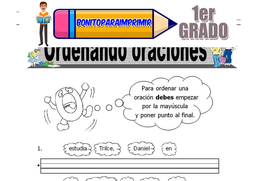 Oraciones Incompletas para Primer Grado de Primaria