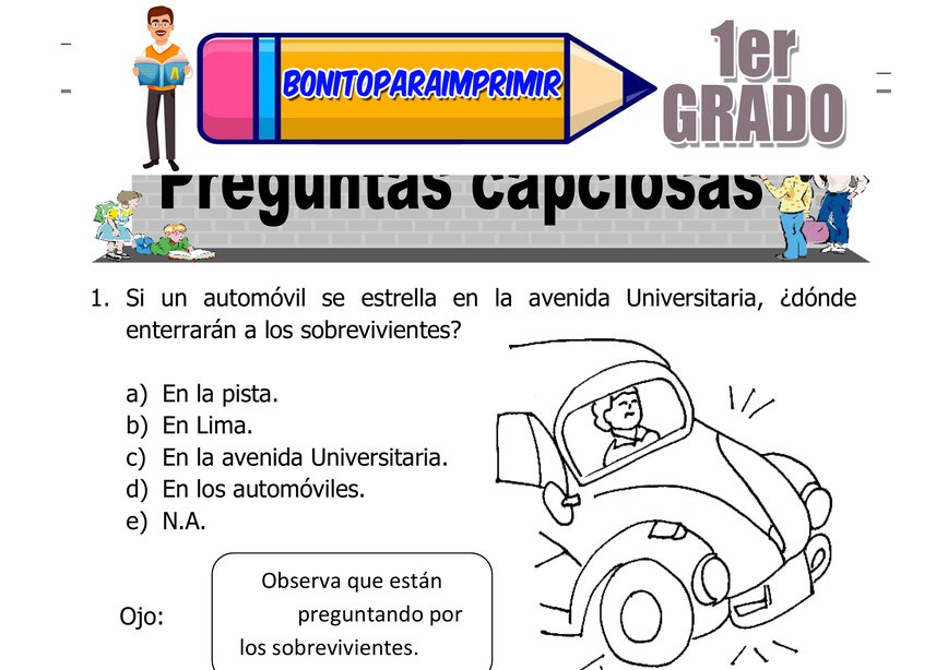 Preguntas Capciosas Segundo Grado de Primaria