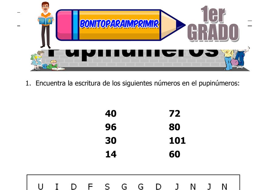 Pupinúmeros Segundo Grado de Primaria