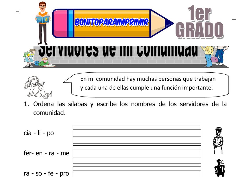 Servidores de mi Comunidad para Primer Grado de Primaria
