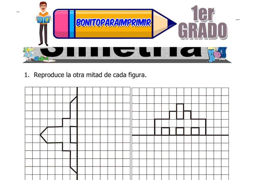 Simetría y Figuras para Primer Grado de Primaria