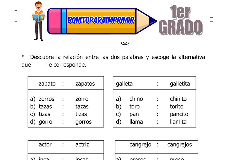 Sonido Inicial y Final para Primer Grado de Primaria