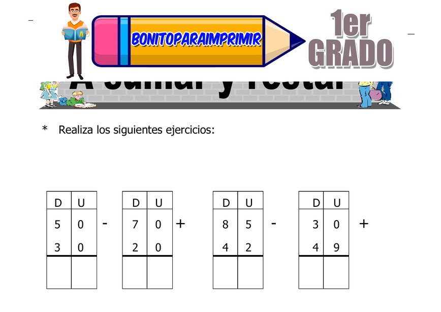 Sumas y Restas para Primer Grado de Primaria