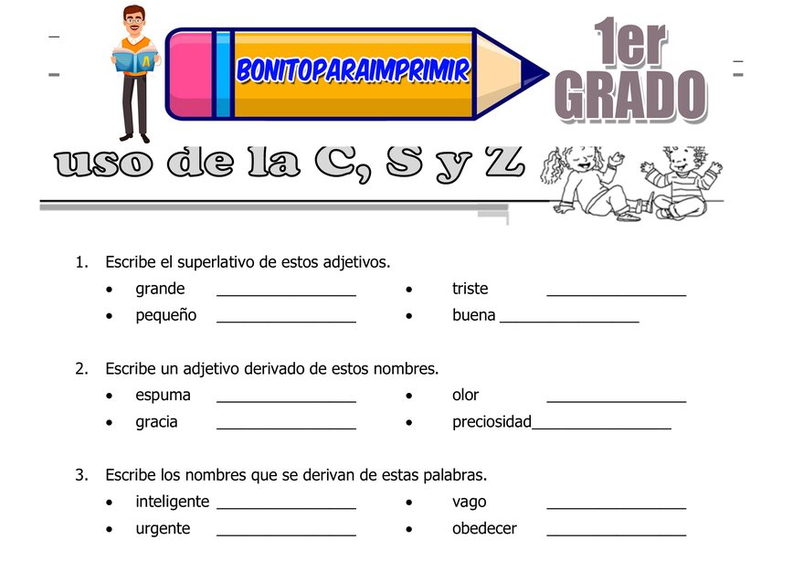 Uso de la S, C y Z: Ejercicios para Practicar las Reglas Ortográficas en Tercer Grado