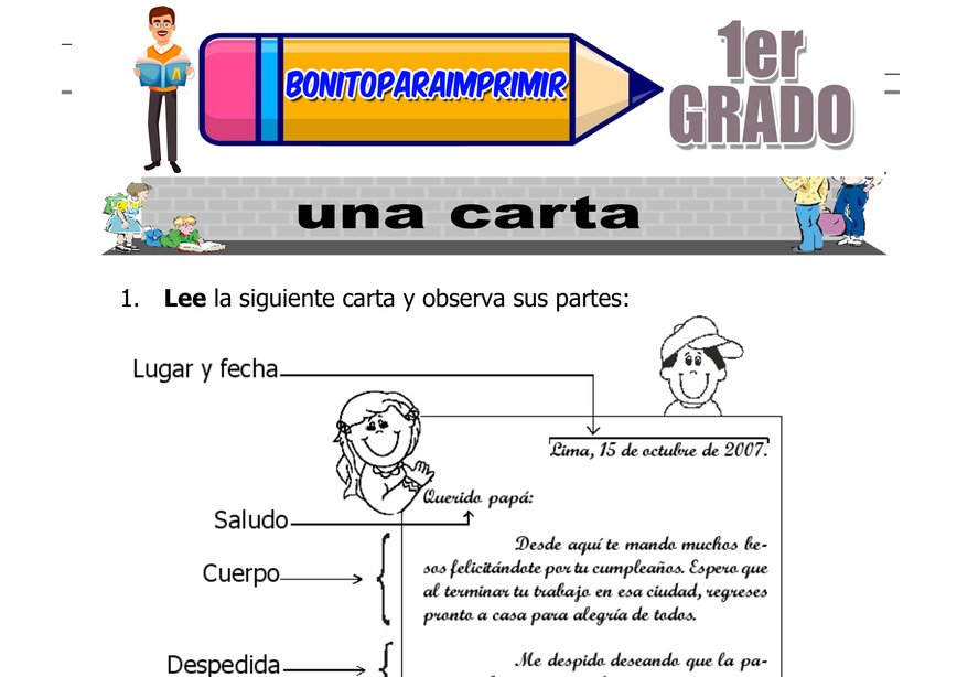 Vamos a Escribir una Carta para Segundo Grado de Primaria