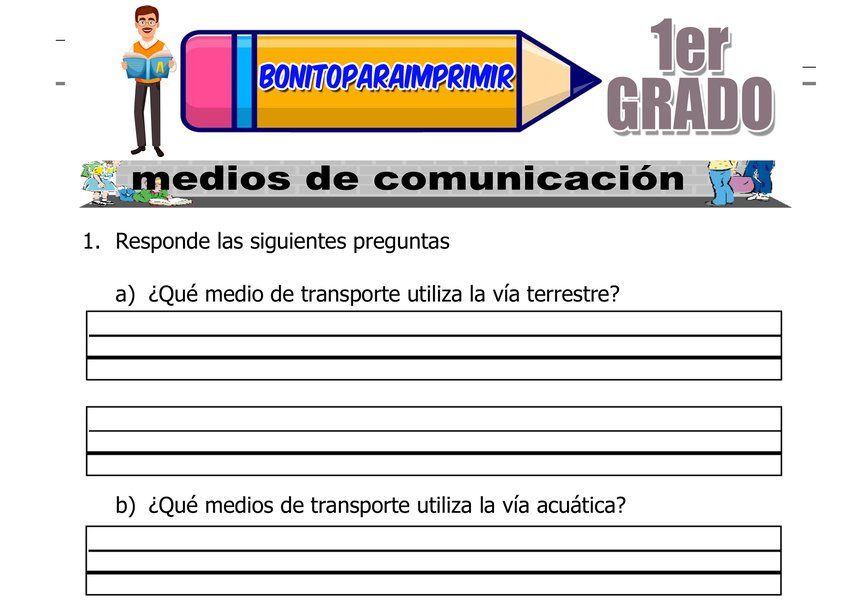 Vías de Transporte y Medios de Comunicación para Segundo Grado de Primaria