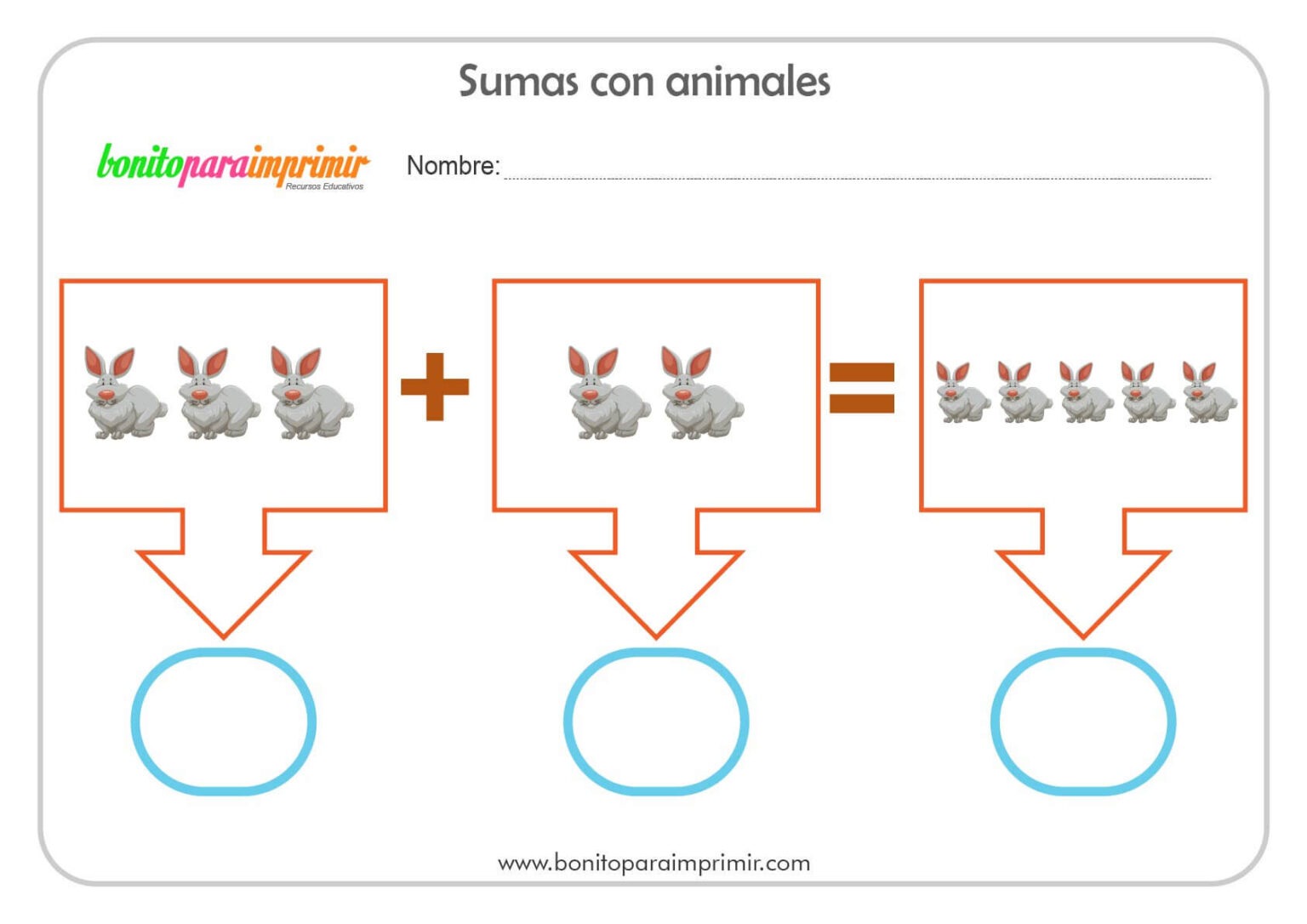 Fichas de sumas con animales - BONITO PARA IMPRIMIR