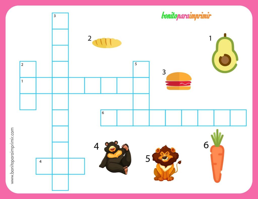 Crucigramas para niños - BONITO PARA IMPRIMIR