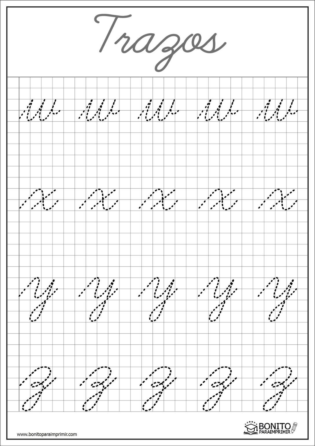 Cuadernillo de Letra Cursiva - BONITO PARA IMPRIMIR